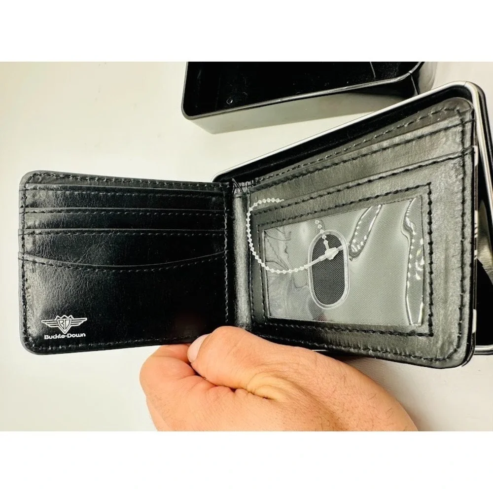 Disney Mickey Mouse‎ Wallet Black Bifold Card Holder Classic Cute Gift Men